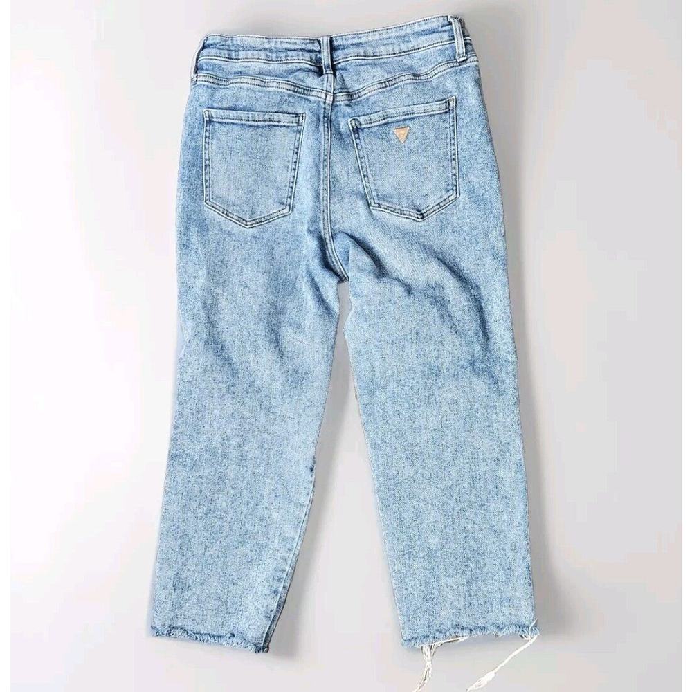 Guess jeans Sz 30‎ Gold Triangle Logo High Rise Cropped Jeans